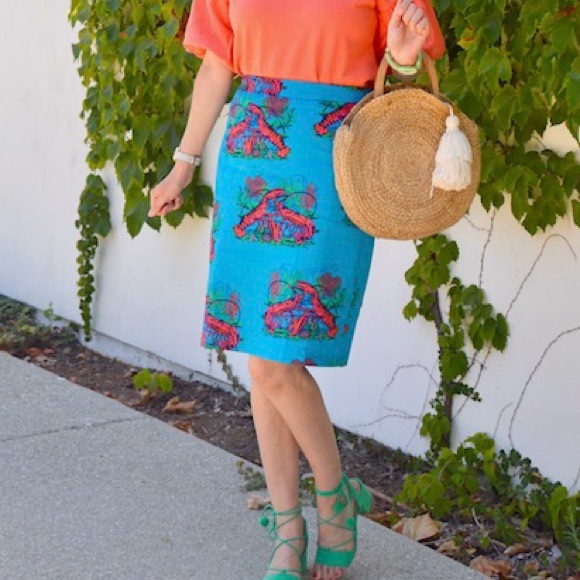 J. CREW No.2 pencil skirt with lobster print - Picture 3 of 3